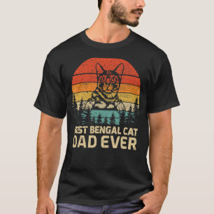 Mens Retro Vintage Best Bengal Cat Dad Ever Father T-Shirt