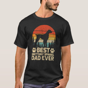 Mens Retro Vintage Best Brittany Spaniel Dad Ever T-Shirt