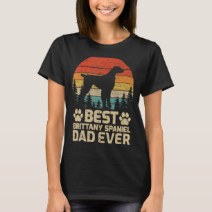 Mens Retro Vintage Best Brittany Spaniel Dad Ever T-Shirt