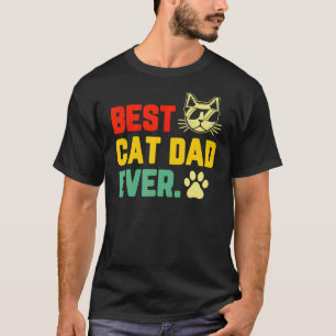 Mens Retro Vintage Best Cat Dad Ever Cat Daddy T-Shirt