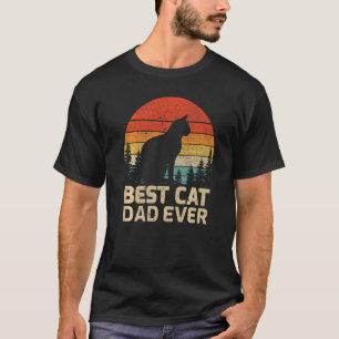 Mens Retro Vintage Best Cat Dad Ever Father's Day T-Shirt