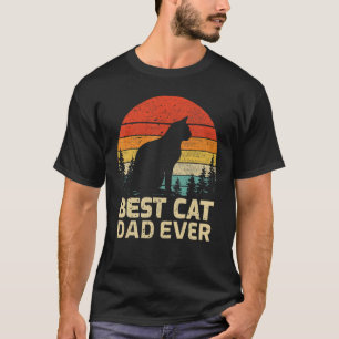 Mens Retro Vintage Best Cat Dad Ever Father's Day T-Shirt