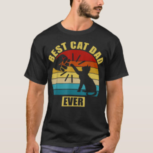 Mens Retro Vintage Best Cat Dad Ever Fist Bump T-S T-Shirt