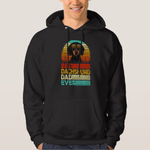 Mens Retro Vintage Best Dachshund Dad Ever Fathers Hoodie