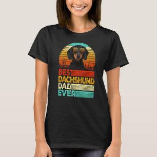 Mens Retro Vintage Best Dachshund Dad Ever Fathers T-Shirt