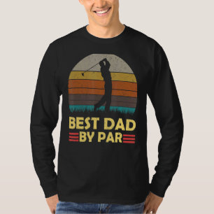 Mens Retro Vintage Best Dad By Par Golfer Dad Golf T-Shirt
