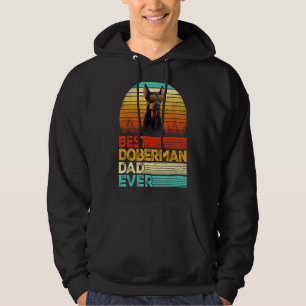 Mens Retro Vintage Best Doberman Dad Ever Fathers  Hoodie