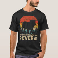 Mens Retro Vintage Best English Bulldog Dad Ever F
