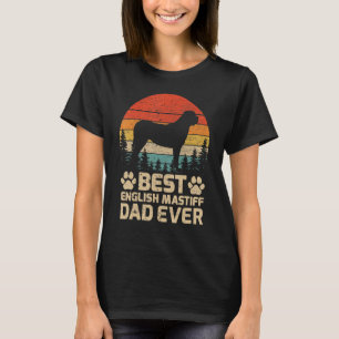 Mens Retro Vintage Best English Mastiff Dad Ever F T-Shirt