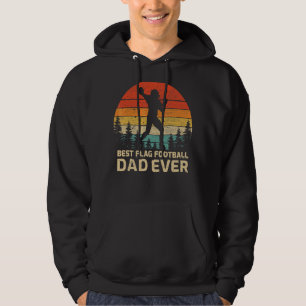 Mens Retro Vintage Best Flag Football Dad Ever Fat Hoodie