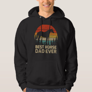 Mens Retro Vintage Best Horse Dad Ever Father's Da Hoodie
