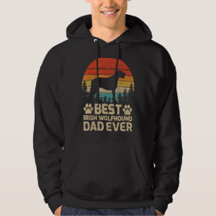 Mens Retro Vintage Best Irish Wolfhound Dad Ever F Hoodie