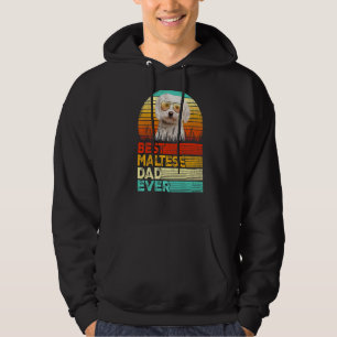 Mens Retro Vintage Best Maltese Dad Ever Fathers D Hoodie