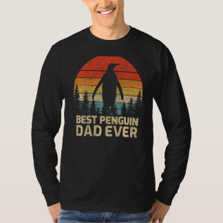 Mens Retro Vintage Best Penguin Dad Ever Father's  T-Shirt