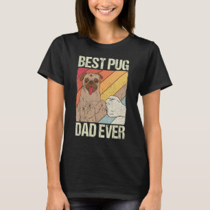 Mens Retro Vintage Best Pug Dad Ever Father's Day T-Shirt