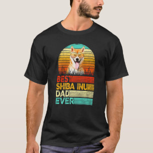 Mens Retro Vintage Best Shiba Inu Dad Ever Fathers T-Shirt