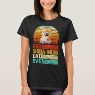 Mens Retro Vintage Best Shiba Inu Dad Ever Fathers T-Shirt