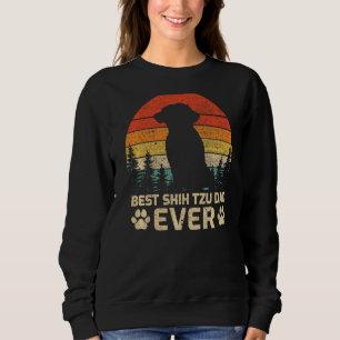 Mens Retro Vintage Best Shih Tzu Dad Ever Father's Sweatshirt