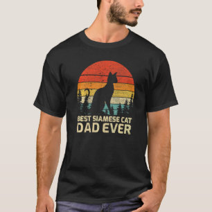 Mens Retro Vintage Best Siamese Cat Dad Ever Fathe T-Shirt