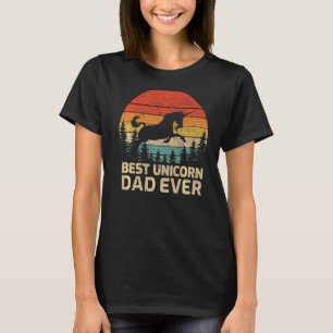 Mens Retro Vintage Best Unicorn Dad Ever Father's  T-Shirt