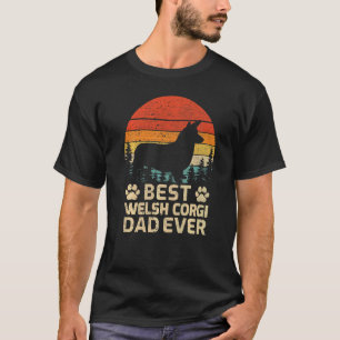 Mens Retro Vintage Best Welsh Corgi Dad Ever Fathe T-Shirt