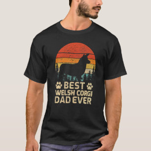 Mens Retro Vintage Best Welsh Corgi Dad Ever Fathe T-Shirt