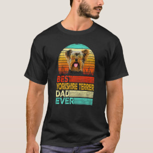 Mens Retro Vintage Best Yorkshire Terrier Dad Ever T-Shirt
