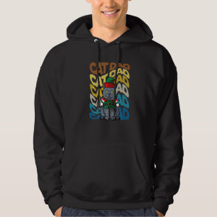 Mens Retro Vintage Cats British Shorthair Cat Dad Hoodie