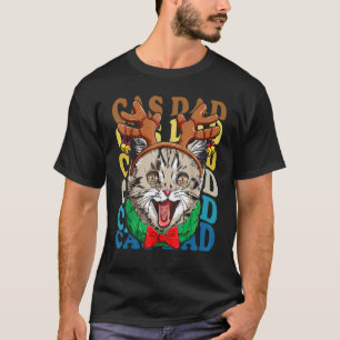 Mens Retro Vintage Cats British Shorthair Cat Dad T-Shirt