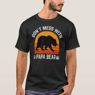 Mens Retro Vintage Don't Mess With Papa Bear Fathe T-Shirt