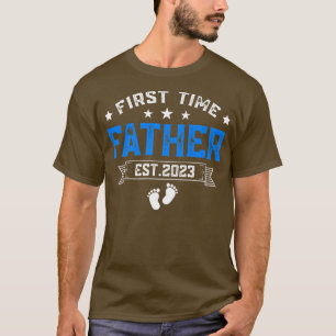 Mens Retro Vintage First Time Father Est 2023 Men  T-Shirt