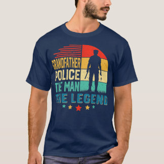 Mens Retro Vintage Grandfather Police The Man The  T-Shirt