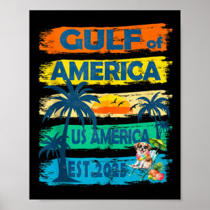 Mens Retro Vintage Gulf Of Us America 2025 America Poster