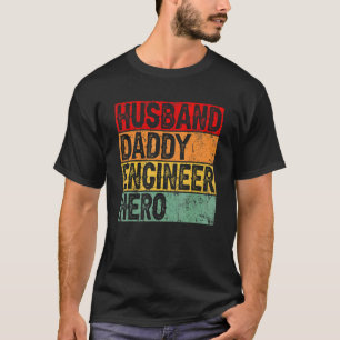 Mens Retro Vintage Husband Daddy Engineer Father's T-Shirt