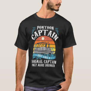 Mens Retro Vintage Pontoon Boat Captain Dad Boatin T-Shirt