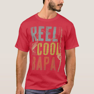Mens Retro Vintage Reel Cool Bapa Fishing Fathers  T-Shirt