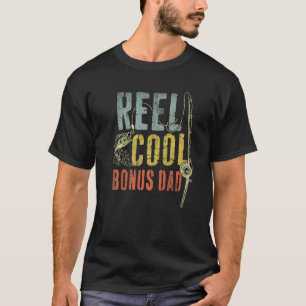 Mens Retro Vintage Reel Cool Bonus Dad Fishing Fat T-Shirt