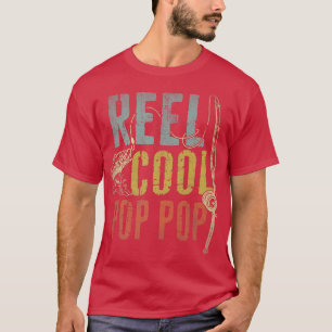 Mens Retro Vintage Reel Cool Pop Pop Fishing Fathe T-Shirt