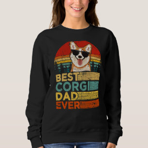 Mens Retro Vintage Sunset Best Corgi Dad Ever Fath Sweatshirt