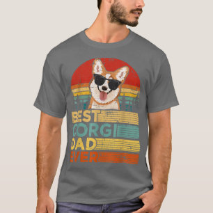 Mens Retro Vintage Sunset Best Corgi Dad Ever Fath T-Shirt
