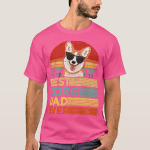 Mens Retro Vintage Sunset Best Corgi Dad Ever Fath T-Shirt