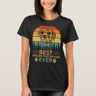 Mens Retro Vintage Sunset Best English Mastiff Dad T-Shirt