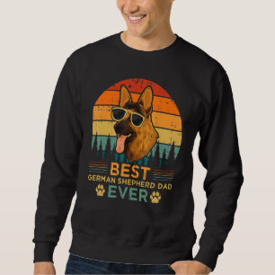 Mens Retro Vintage Sunset Best German Shepherd Dad Sweatshirt