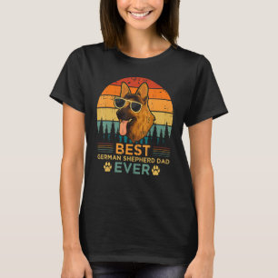 Mens Retro Vintage Sunset Best German Shepherd Dad T-Shirt
