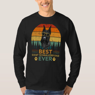 Mens Retro Vintage Sunset Best Giant Schnauzer Dad T-Shirt