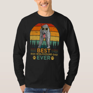 Mens Retro Vintage Sunset Best Irish Wolfhound Dad T-Shirt