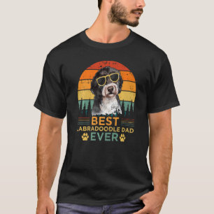 Mens Retro Vintage Sunset Best Labradoodle Dad Fat T-Shirt