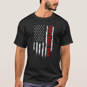 Mens Retro Vintage Usa American Flag Football Dad T-Shirt