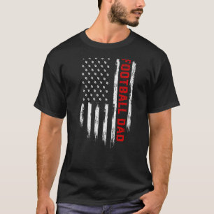 Mens Retro Vintage Usa American Flag Football Dad T-Shirt