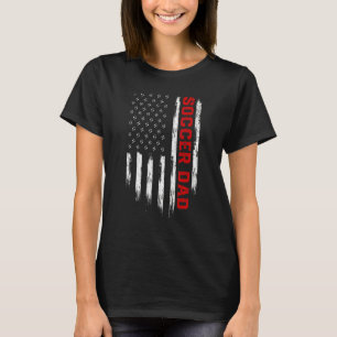 Mens Retro Vintage Usa American Flag Soccer Dad Pa T-Shirt